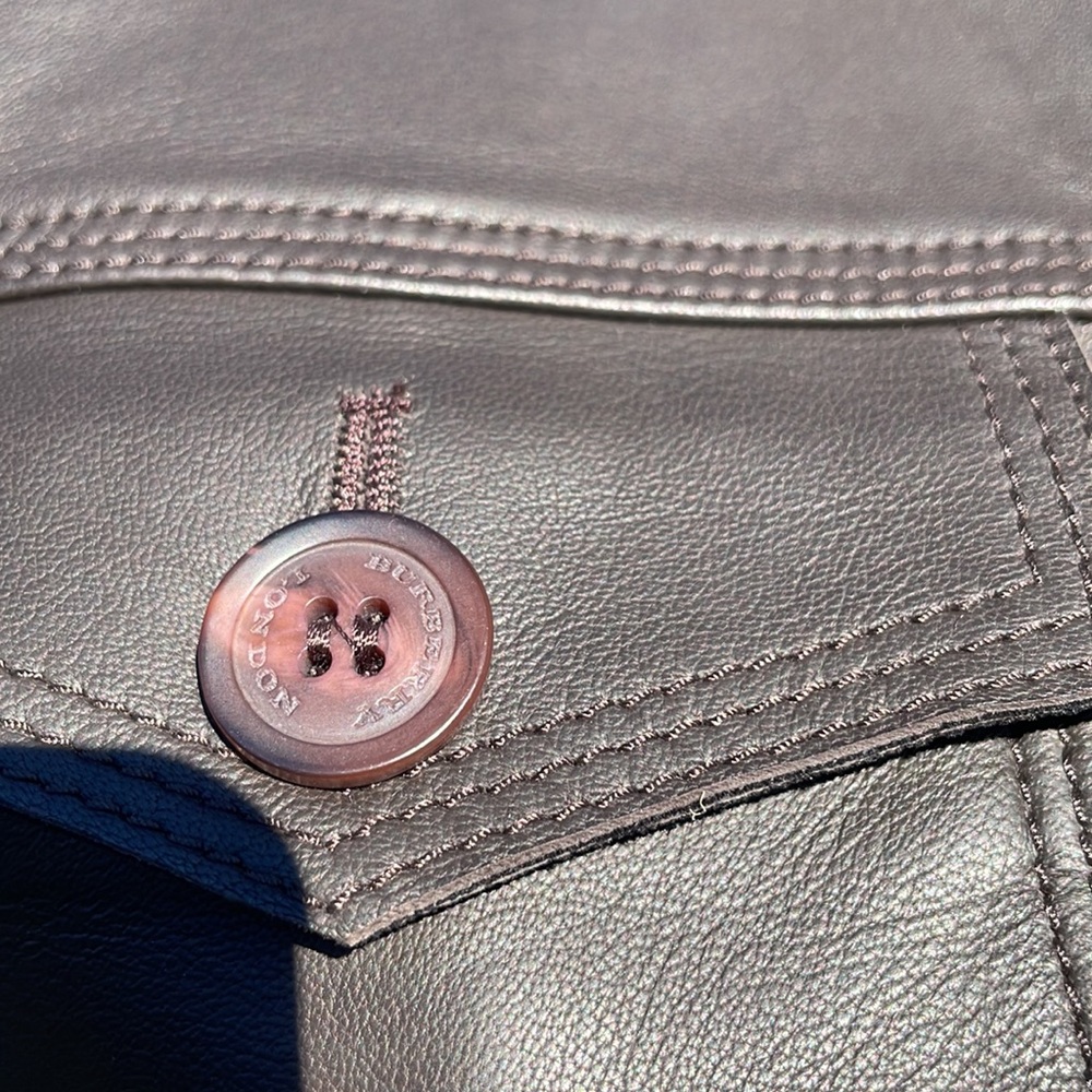 Burberry Dark Brown Leather Jacket - Picture 4 of 11